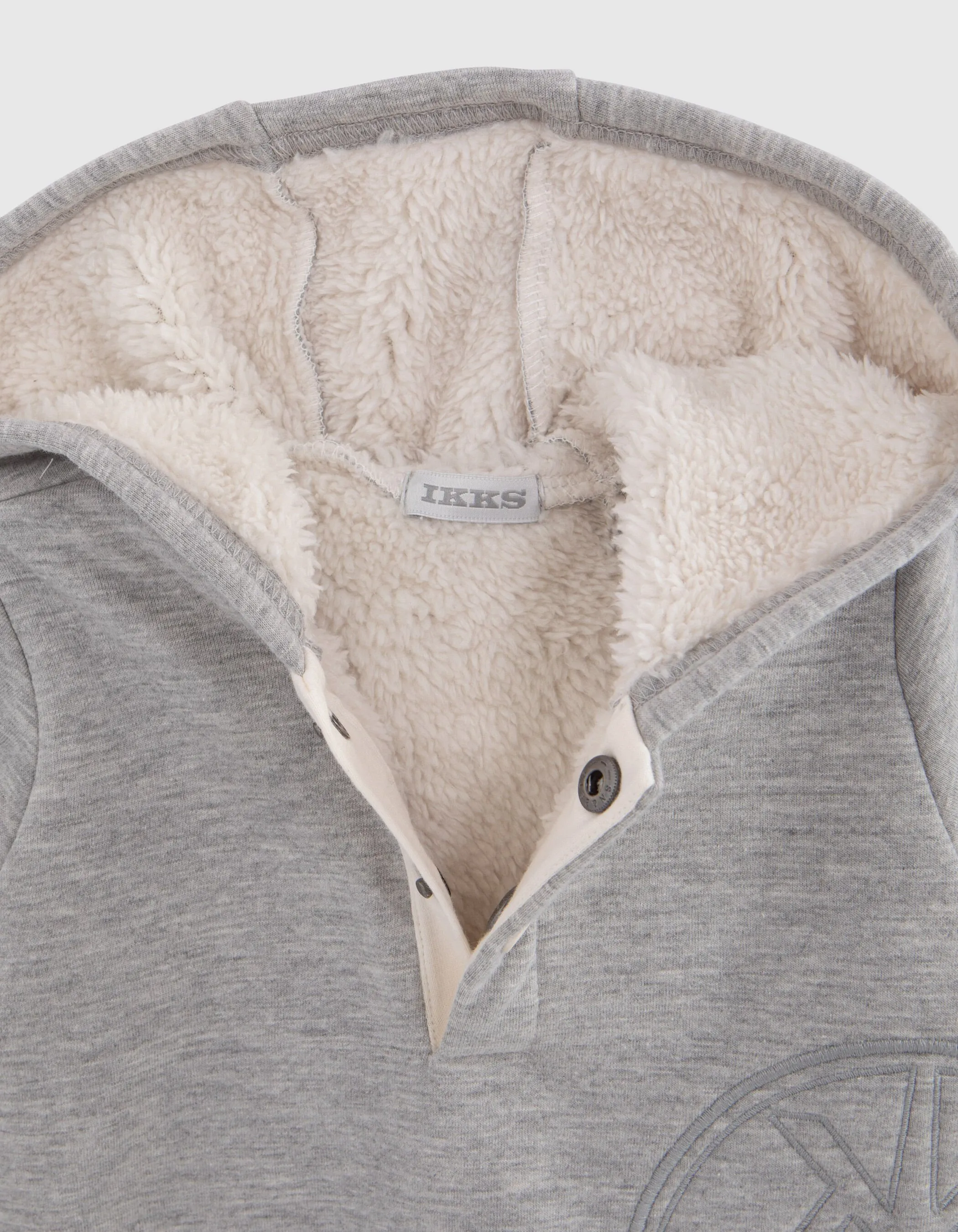 Sweat gris fourré maxi broderie bébé garçon