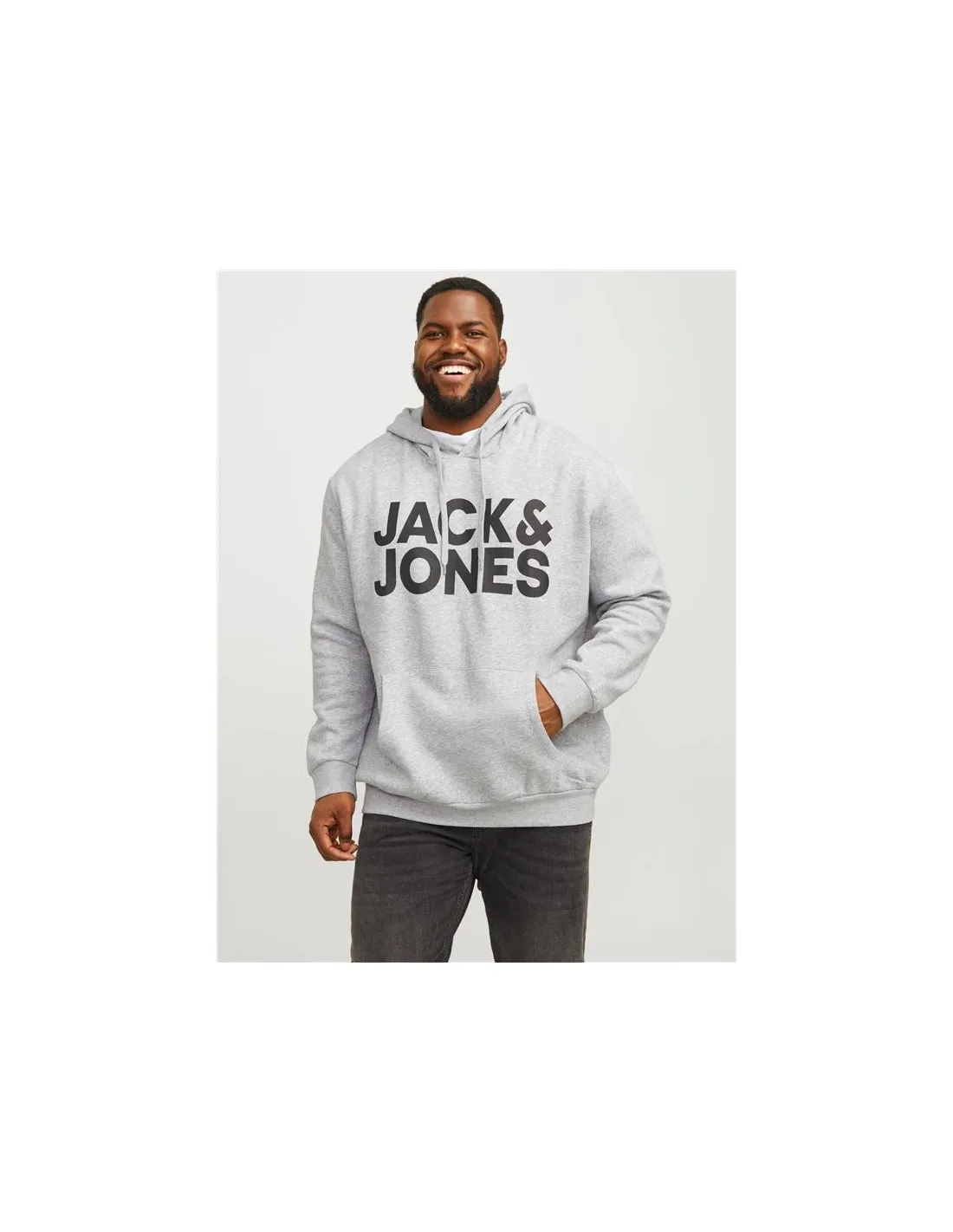 Sweat Jack and Jones ecorp Logo Light Grey Melange Homme