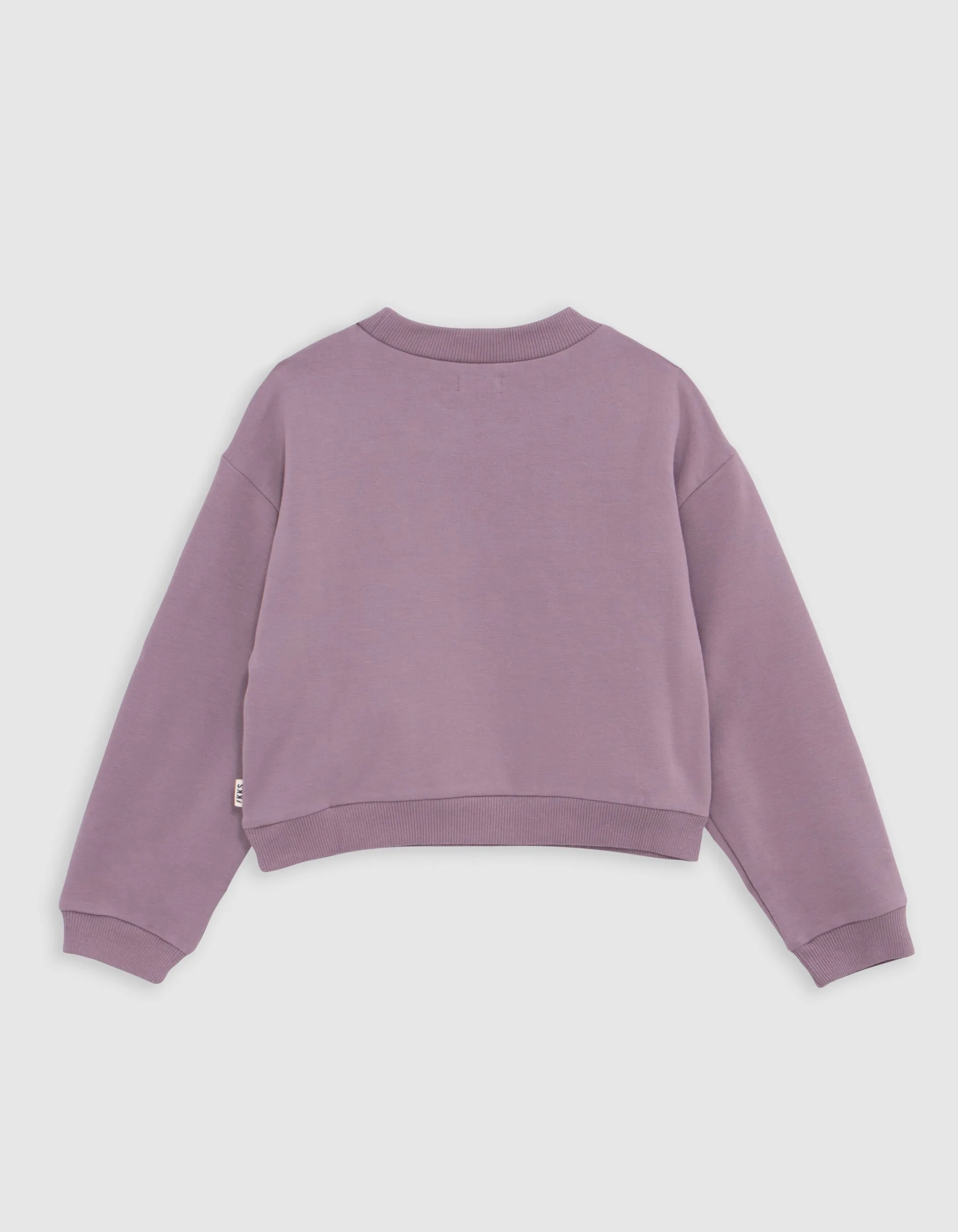 Sweat lilas message velours floqué bleu fille