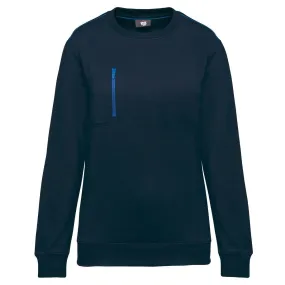 Sweat professionnel avec zip contrasté - Unisexe - WK403 - bleu marine et bleu roi 