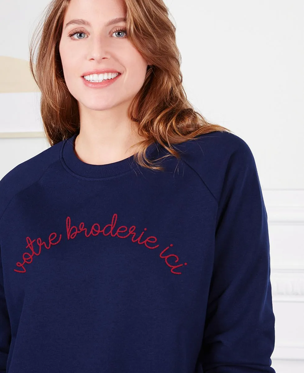 Sweatshirt femme Grand message brodé personnalisé