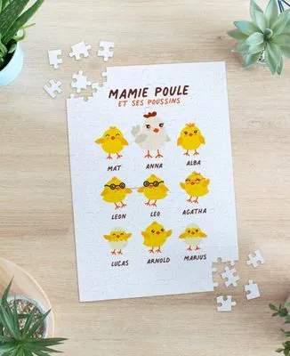 Sweatshirt femme Mamie poule et ses poussins personnalisé