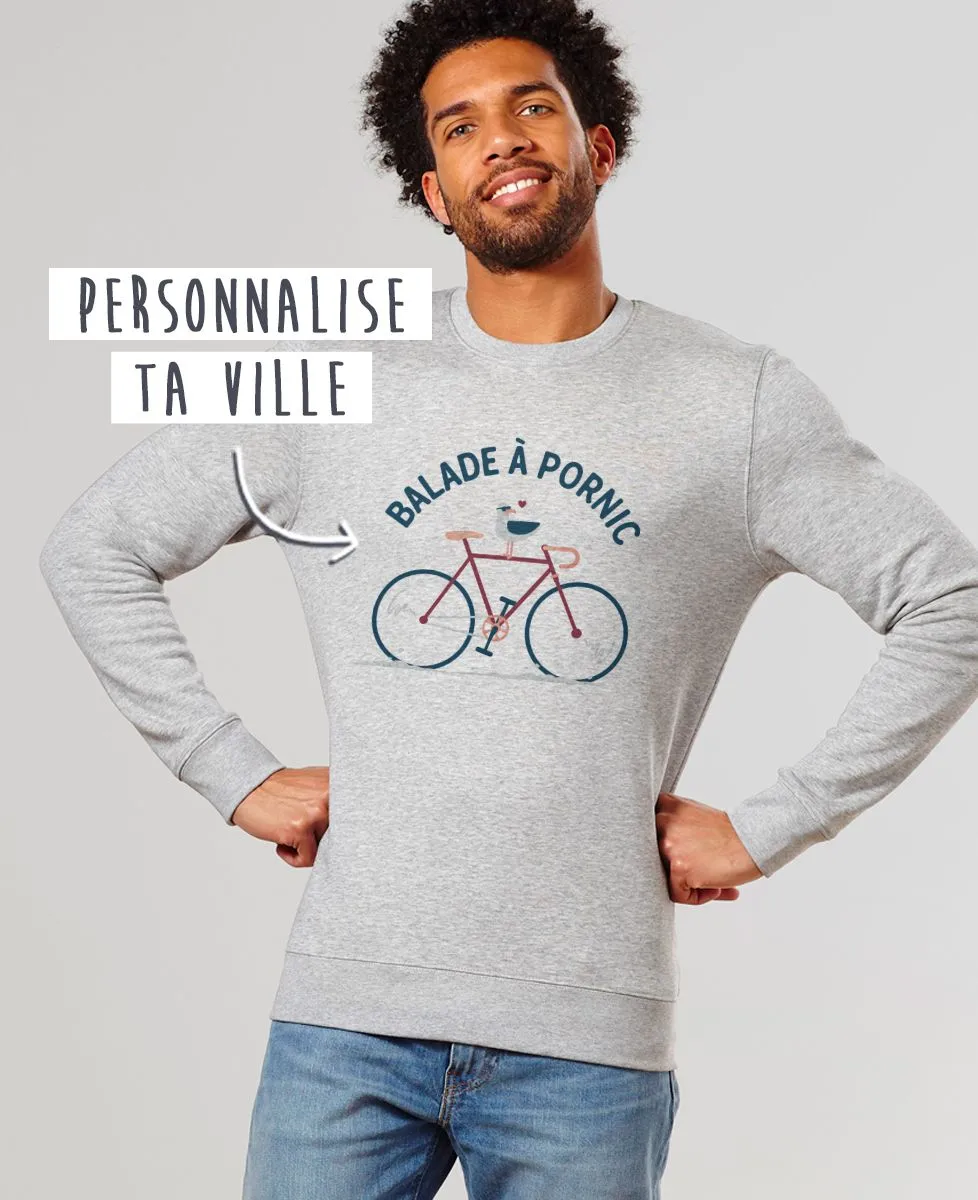 Sweatshirt homme Balade à vélo personnalisé