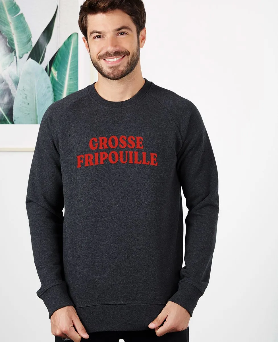 Sweatshirt homme Grosse fripouille (effet velours)