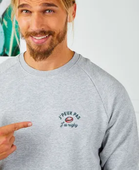 Sweatshirt homme J'peux pas j'ai rugby (brodé)