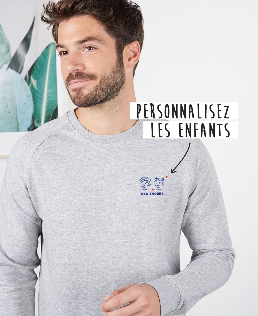 Sweatshirt homme Mes petits enfants personnalisé