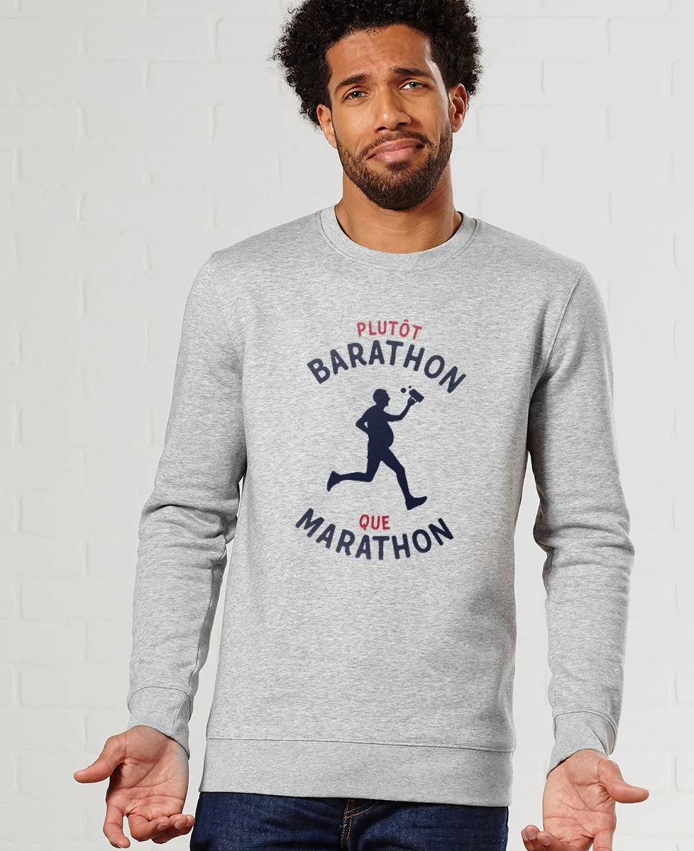 Sweatshirt homme Plutôt Barathon que Marathon