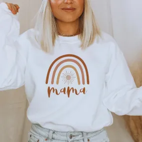 Sweatshirt TINLEY Boho Burnt Orange Rainbow Sun Mama