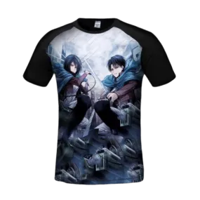 T-Shirt Attaque des Titans  Mikasa & Liva Ackerman