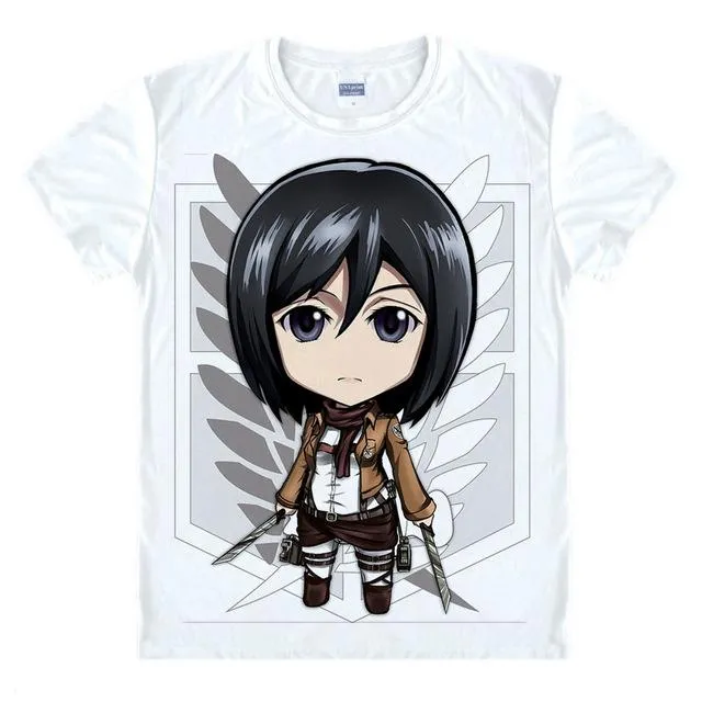 T-Shirt Attaque des Titans  Mikasa Cartoon