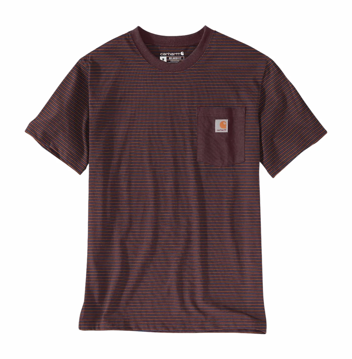 T-Shirt Carhartt Homme Heavyweight Pocket Stripe Port Stripe