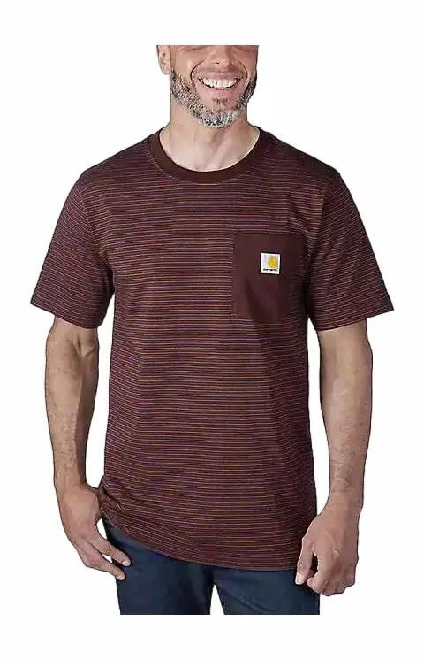 T-Shirt Carhartt Homme Heavyweight Pocket Stripe Port Stripe