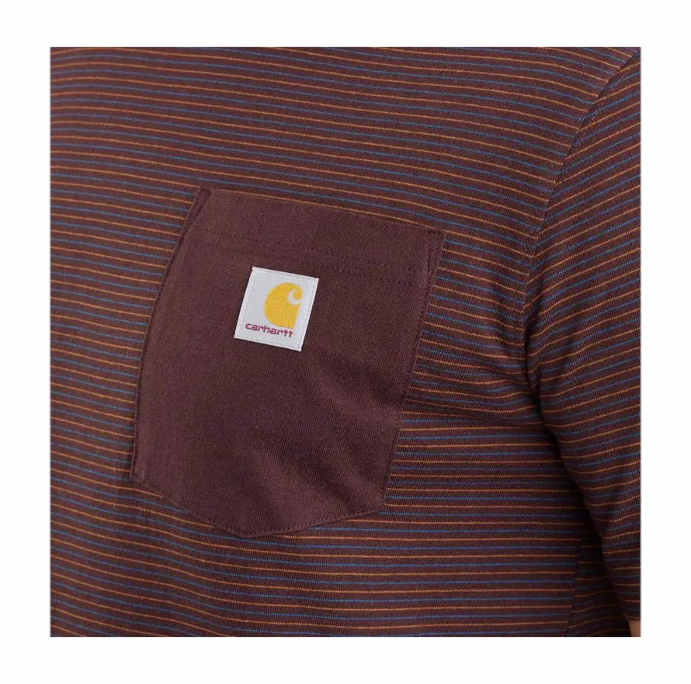 T-Shirt Carhartt Homme Heavyweight Pocket Stripe Port Stripe