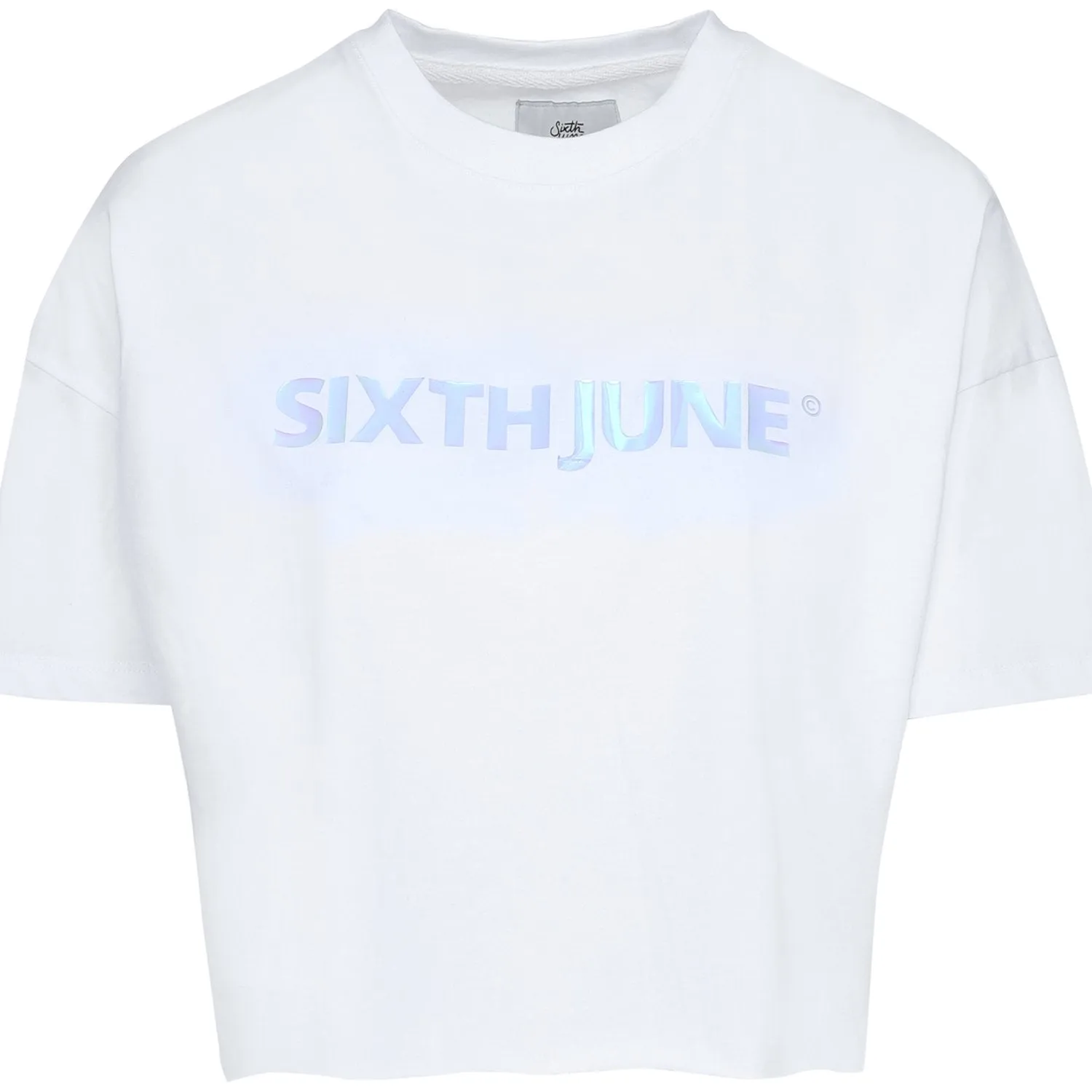 T-shirt court imprimé iridescent blanc