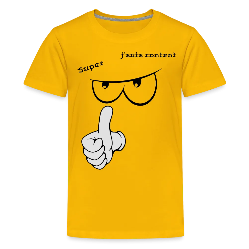 T-shirt Premium Ado, super, j'suis content