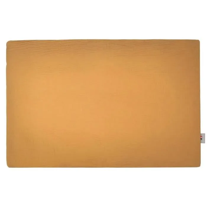 Taie d'oreiller unie en double gaze de coton 63 x 63 cm Camel