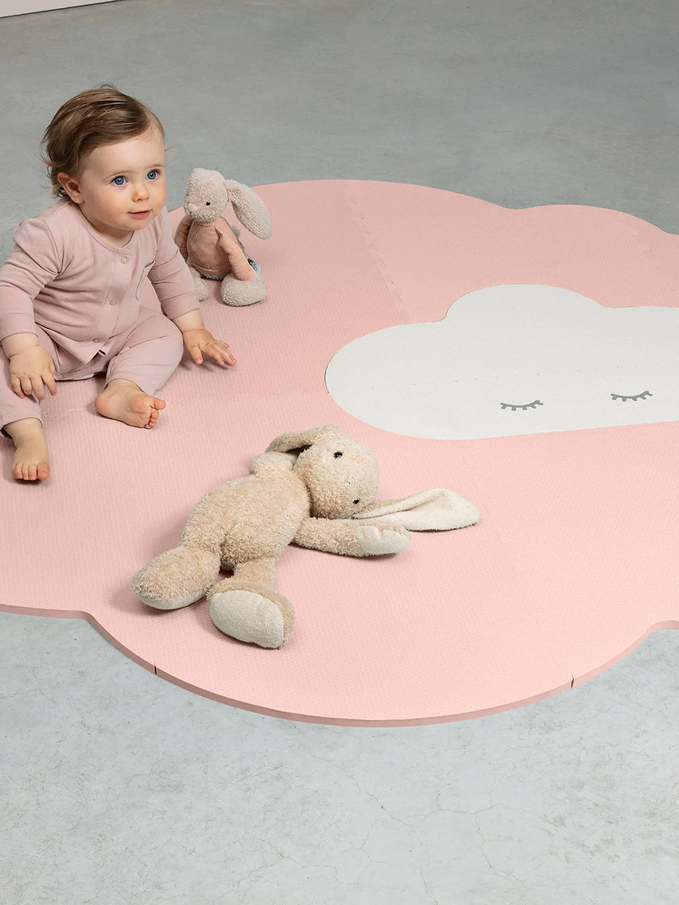 Tapis d'éveil Nuage Large - QUUT rose poudre - Quut