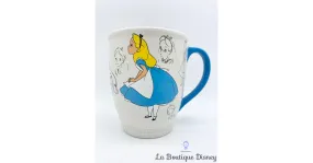 Tasse Alice au Pays des Merveilles Animé Disney Store 2015 mug Classic blanc bleu dessins