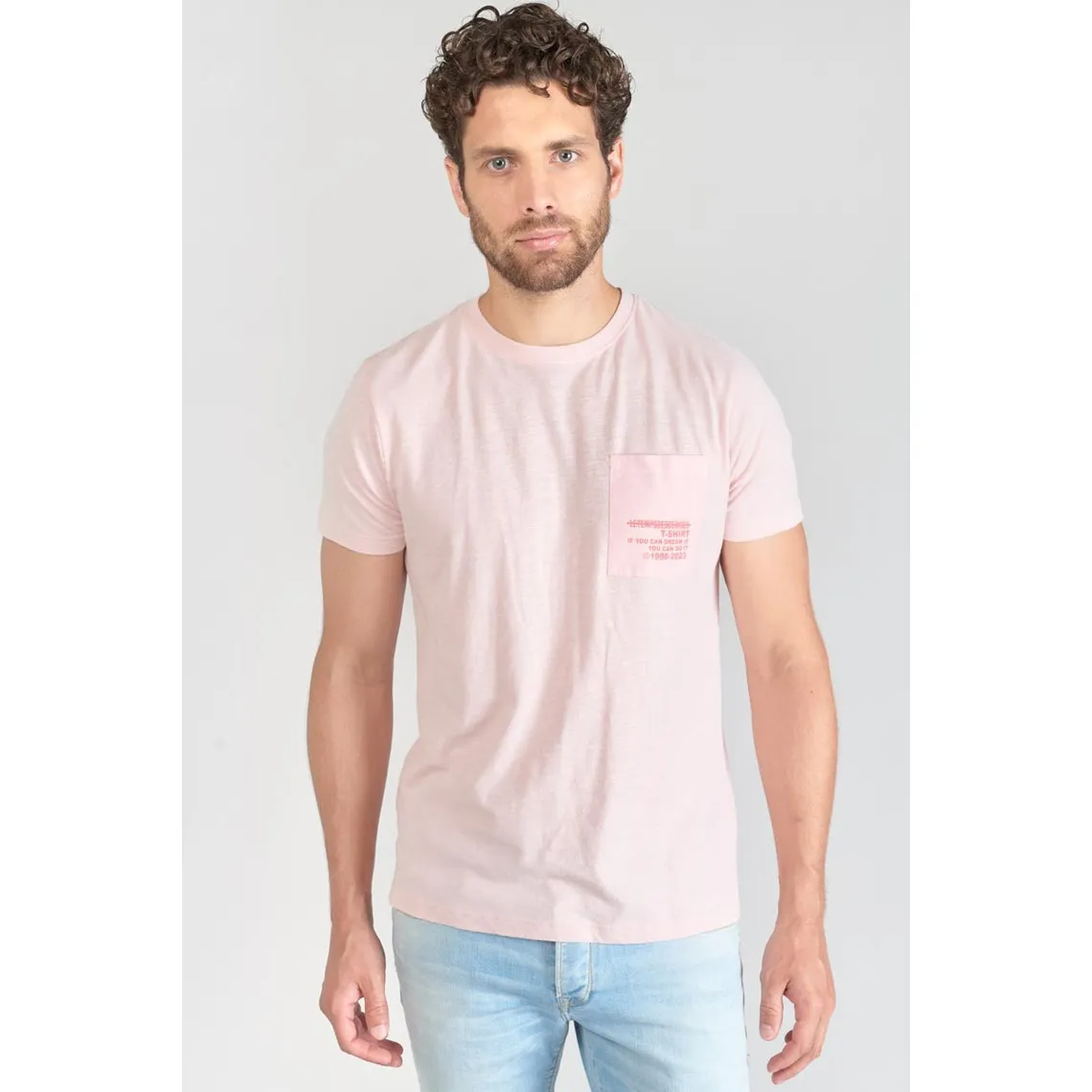 Tee-Shirt BREZO rose en coton Le Temps des Cerises - T-shirt / Polo Homme sur MenCorner