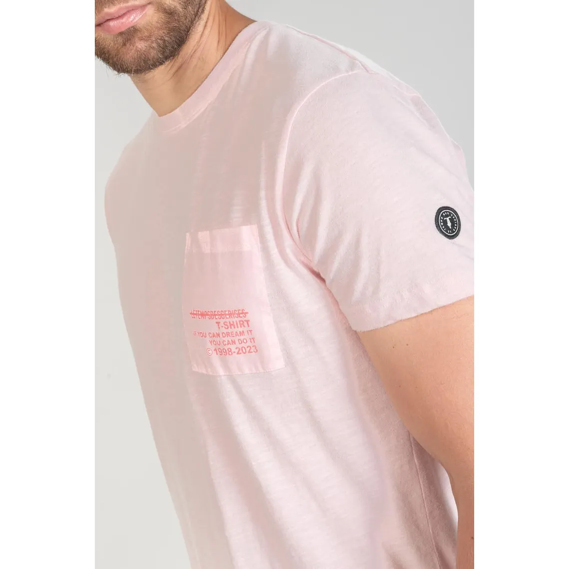 Tee-Shirt BREZO rose en coton Le Temps des Cerises - T-shirt / Polo Homme sur MenCorner