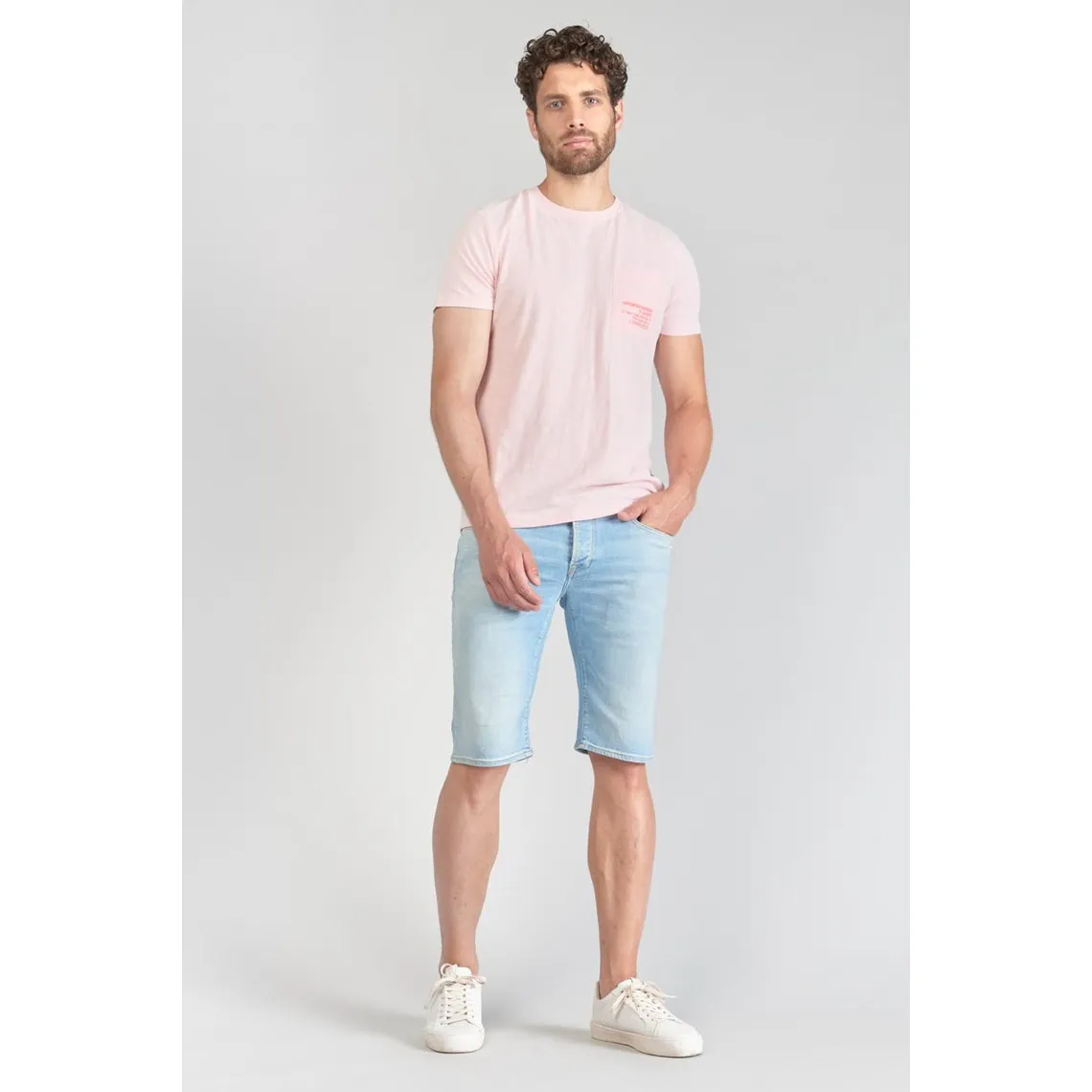 Tee-Shirt BREZO rose en coton Le Temps des Cerises - T-shirt / Polo Homme sur MenCorner