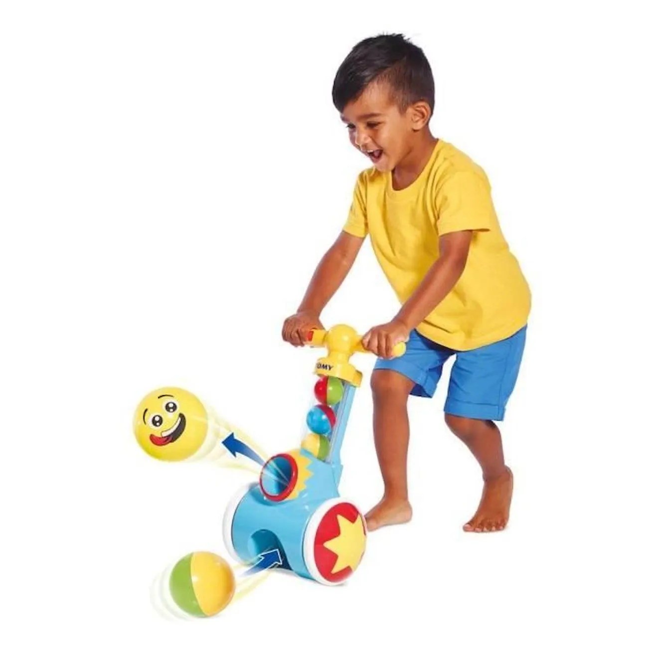 TOMY Mon Fun Trott' - Trottinette pour enfant - Expulsion de balles - Mixte - A partir de 18 mois bleu - Tomy