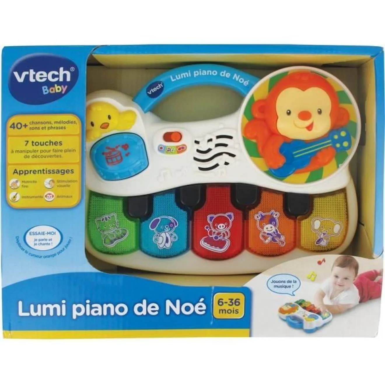 VTECH BABY - Lumi Piano De Noé - Jouet Musical bleu - Vtech