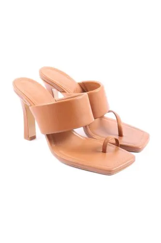 Zara Mule à talon orange clair style décontracté